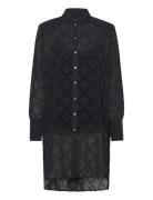 Karl Lagerfeld Monogram Glitter Flock Tunic Svart