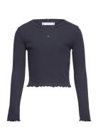 Tommy Hilfiger Essential Rib Top L/S Marinblå