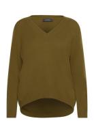 MOS MOSH Mmarlie Cashmere V-Neck Knit Grön