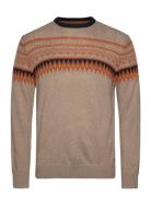 Lindbergh Jacquard O-Neck Knit Beige