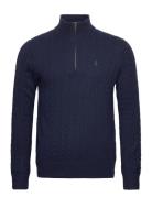 Polo Ralph Lauren Cable-Knit Wool-Cotton Sweater Marinblå