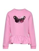 Tom Tailor Sequins Volant Sweatshirt Rosa