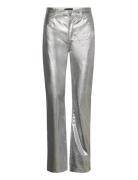 Gina Tricot Silver Pu Trousers Silver