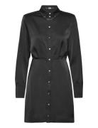 Karl Lagerfeld Karl Charm Satin Shirt Dress Svart