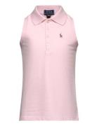 Ralph Lauren Kids Sleeveless Cotton Mesh Polo Shirt Rosa