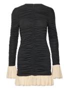 ROTATE Birger Christensen Mini Ruched Ls Dress Svart