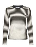 Mango Striped Long Sleeves T-Shirt Svart