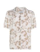 Calvin Klein Viscose Flower Aop S/S Shirt Beige