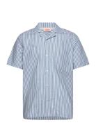 Armor Lux Striped Short-Sleeved Shirt Blå