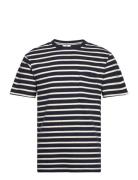 Anerkjendt Akkikki S/S Stripe Tee - Gots Marinblå