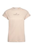 Replay T-Shirt Regular Pure Logo Beige