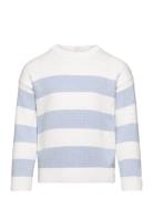 Mango Striped Cotton-Blend Sweater Blå