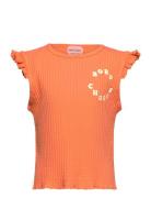 Bobo Choses Bobo Choses Circle Ruffled Tank Top Orange