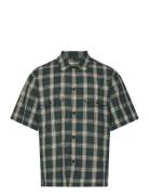 Mads Nørgaard Perola Cotton Check Mateo Shirt Ss Grön