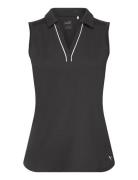 PUMA Golf W Cloudspun Piped Sl Polo Svart