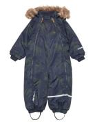 Minymo Snow Suit Aop Marinblå