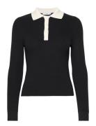 Mango Knitted Polo Neck Sweater Svart