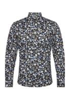 Lindbergh Aop Floral Shirt L/S Blå