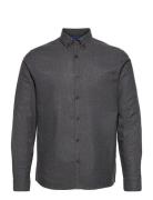 Kronstadt Johan Herringb Flannel Shirt Svart