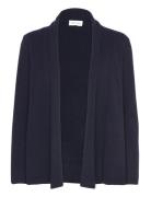 Davida Cashmere Rollerneck Cardigan Marinblå