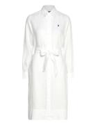 Polo Ralph Lauren Belted Linen Shirtdress Vit