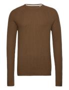 Jack & J S Jjpannel Knit Crew Neck Aw23 Brun