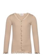 Rosemunde Kids Rkbeatha Ls Cardigan W/ Lace Beige