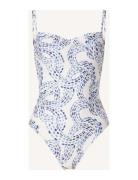 Lexington Clothing Eva Printed Swimsuit Blå