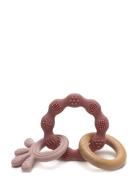 Magni Leksaker Teether Bracelet, Squid And Wood Appendix. Dusty Rose, ...