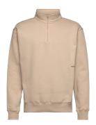 Soulland Ken Half Zip Sweatshirt Beige