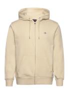 GANT Reg Shield Full Zip Hoodie Beige