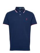 Polo Ralph Lauren Custom Slim Fit Mesh Polo Shirt Marinblå