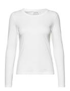 Calvin Klein Smooth Cotton Crew Neck Tee Ls Vit