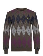 Lyle & Scott British Argyle Crew Neck Grön