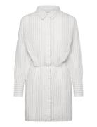 Gina Tricot Linen Blend Shirt Dress Vit