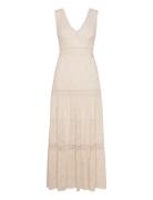 GUESS Jeans Sl G/Dye Lace Long Clio Dress Beige