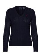 Polo Ralph Lauren Cable-Knit Cotton V-Neck Sweater Blå