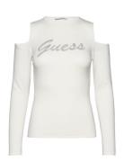 GUESS Jeans Ls Cold Shldr Guess Logo Swtr Vit