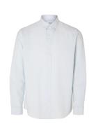 Selected Homme Slhregnew-Linen Shirt Ls Classic W Blå