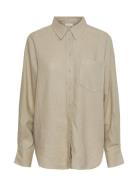 YAS Yasflaxy Ls Linen Shirt Noos Beige