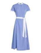 Tommy Hilfiger Stripe Ss Midi Dress Blå