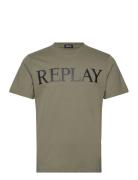 Replay T-Shirt Regular Pure Logo Khaki Green