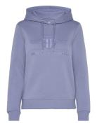 GANT Reg Tonal Shield Hoodie Blå