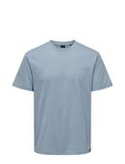 ONLY & SONS Onsmax Life Reg Ss Stitch Tee Noos Blå