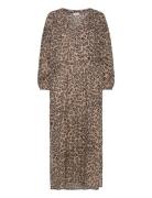 Coster Copenhagen Dress With Placket In Leo Print Brun