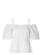 Selected Femme Slfanelli 3/4 On Off Shoulder Top B Vit