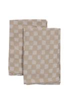 Byon Cotton Napkin Checki Beige