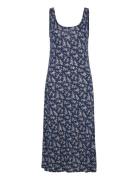 Polo Ralph Lauren Floral Scoopneck Jersey Dress Blå