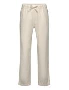 Lindex Trousers Linen Blend Kräm