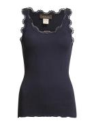Rosemunde Rwbabette Silk Sl U-Neck Long Lace Marinblå